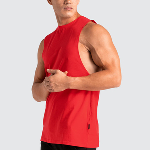 OEM Custom Made New Style <b>Red</b> Color Stretch Breathable Quick Dry tank <b>Top</b> <b>Men</b>/boy Summer Collection Pure Cotton/Polyester Brand - Product Image 5