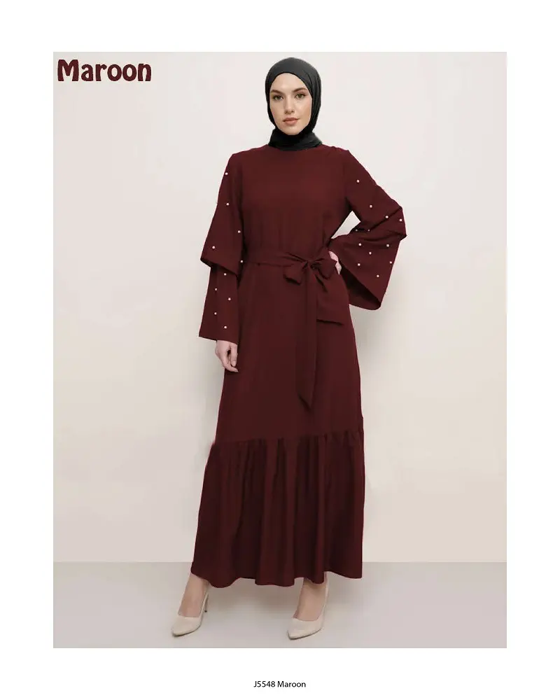 Dubai Türkei Arab Oman Eleganter Chiffon Kimono für Frauen Muslim Solid Color 3 Schichten Offene islamische Kleidung Muslimische Kleider Abaya