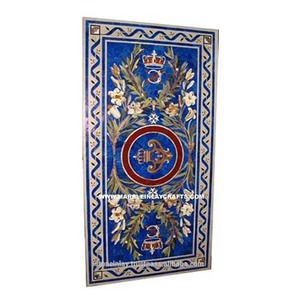 Lapis Lazuli Semi-précieuse, naturelle, Design avec incrustation, Table à manger - Product Image 1