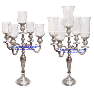 Candelabros de 9 brazos en relieve dorados para centros de mesa de boda, candelabros grandes para decoración de suelo y jardín, candelabros hechos a mano - Product Image 5