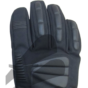 Racing Gloves Full Finger PU Material Non Slip Drawstring Closure Outdoor Activities Unisex <b>Black</b> Panelled Design - Product Image 5