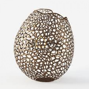 Jarrones de flores con forma de huevo de Metal Chapado en cobre de la mejor calidad, nuevo diseño elegante, centro de mesa para el hogar, Florero en buena venta - Product Image 1