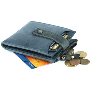 Leo Torresi Unique Cowhide Cow/Buff Genuine Hunter Leather RFID Wallet with Card Holder for Men-Green - Product Image 4