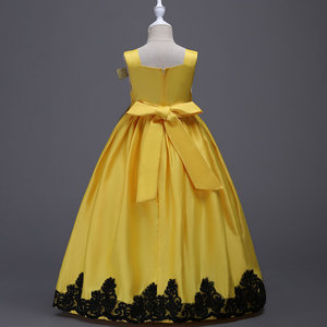 Vestido de Fiesta de Princesa para Niñas, Estilo Halter, Satinado, Estampado Floral, Transpirable, Ecológico, Talla y Color Personalizables, OEM - Product Image 2