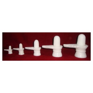 New White Marble <b>Home</b> Decorative Shivling Sculpture - Product Image 1