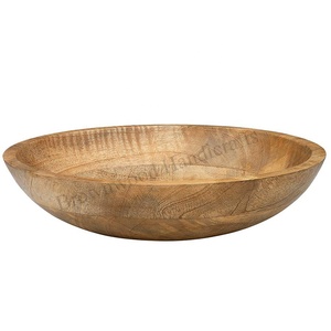 Elegante tazón grande hecho a mano hecho de madera de mango sólido perfecto para exhibir y servir a precio mayorista suministro directo - Product Image 1