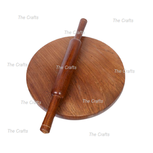 Chakla Belan en bois de forme ronde avec rouleau à pâtisserie et planche de qualité supérieure pour la cuisine - Product Image 1