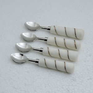 Mango impreso esmaltado y cuchara de té de acero inoxidable, Juego de 4 piezas para juego de cubiertos al por mayor, juegos de vajilla, gran oferta - Product Image 5