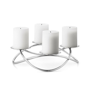 Porte-bougie en aluminium couleur argent, design dernier cri, pour la décoration de la maison, des hôtels et des restaurants. - Product Image 4