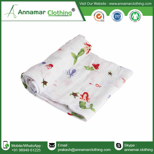 floral design muslin swaddle blanket with customized <b>pattern</b> organic double gauze printed swaddle with customized packaging - Product Image 6