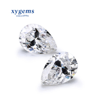 Poire brillant coupe lâche blanc D couleur moissanite pierres