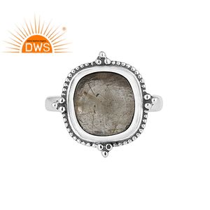 Anillo de plata de primera ley con piedra preciosa para hombre, sortija, plata esterlina 925, oxidado, oro, estilo indio - Product Image 1
