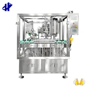 Máquina de enchimento automático de garrafa de vidro, equipamento para processamento de vinho com 3 em 1, máquina de enchimento de linha de produção de cerveja e vodka