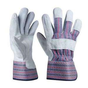 Guantes de trabajo de cuero dividido de vaca unisex para hombres y mujeres, uso general, trabajo industrial, resistencia al corte, construcción antideslizante - Product Image 1