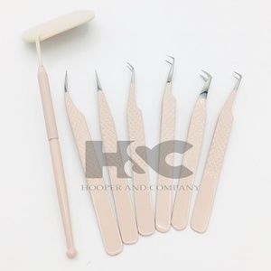 Pince à épiler personnalisée en acier inoxydable pince à épiler extension de faux cils étui OEM durable avec pointe en fibre pince à cils logo en vison - Product Image 5