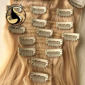 Wholesale Brazilian straight remy human <b>hair</b> no shedding, no tangle can customize human <b>clip</b> <b>in</b> <b>hair</b> <b>extensions</b> - Product Image 2