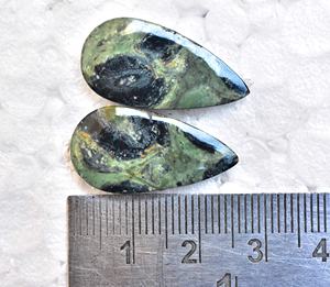 Par de Cabujones de Galaxia Estelar Natural, Gema Verde de Alta Calidad, Hechos a Mano, para Joyería - Product Image 3