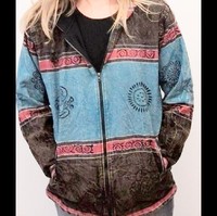 Veste à capuche 100% coton faite à la main, doublure polaire, design à motifs carrés, placage écologique, réutilisable, origine Népal, plusieurs couleurs