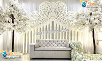 Décoration de cadre de portail métallique pour scène de mariage et utilisation extérieure, style moderne, couleur et taille personnalisables