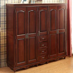कैबिनेट बड़े Suppliers-प्राचीन अमेरिकी शैली बेडरूम फर्नीचर ठोस लकड़ी armoire अलमारी 2 3 4 दरवाजे घरेलू कोठरी बड़े कपड़े अलमारी कैबिनेट