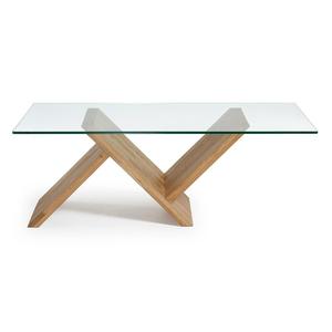 Modern Stylish Home Furniture Glass Top Mango Wooden Frame <b>Side</b> <b>Table</b> Metal Coffee <b>Table</b> with Elegant Centerpiece - Product Image 1