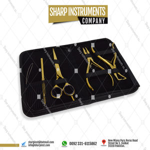 Herramientas para Extensiones de Cabello SharpInst Gold, Acero Inoxidable, Tamaño 5/2'', Uso en Salón de Belleza, Logotipo Personalizado, Estuche de Rexine Dorado Suave - Product Image 6