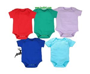 Mameluco de Algodón Orgánico Personalizado para Bebé, Cierre de Botones a Presión, Manga Corta, Ecológico, Transpirable, Unisex, Mono de una Pieza - Product Image 1