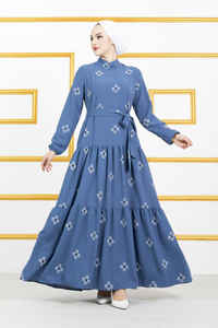 Vestido islámico con velos y cinturón, ropa turca, Túnica modesto de Abaya a la moda, Hijab, vestido modesto - Product Image 5