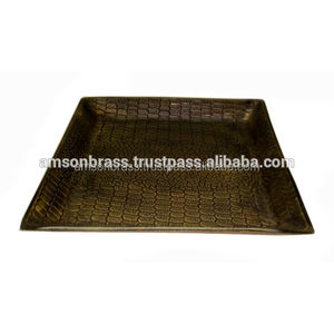 Platos de Metal rectangulares en relieve antiguo de latón, placa de cargador, placa de diseño clásico de alta calidad - Product Image 3