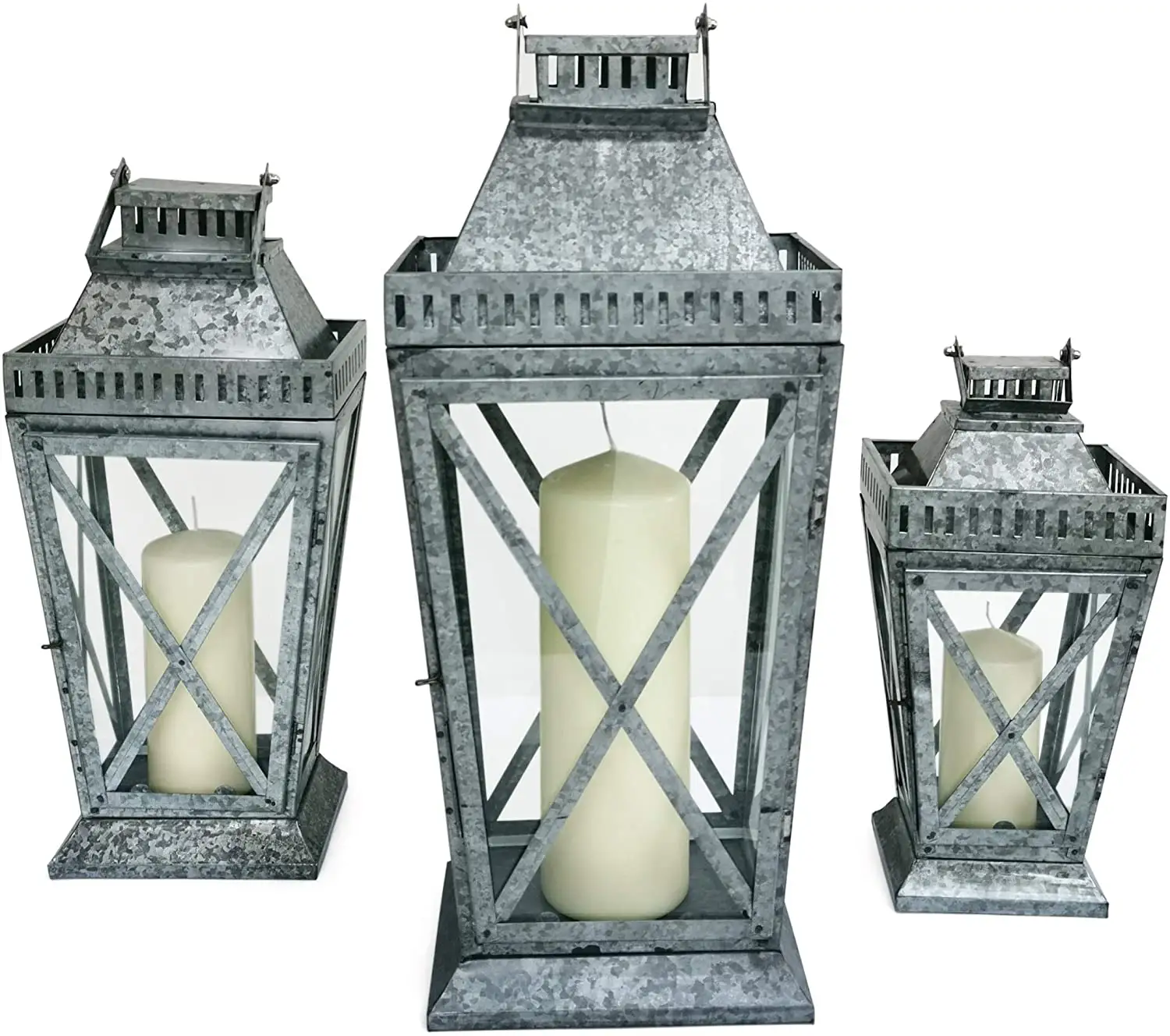 Металлический и стеклянный фонарь в викторианском стиле, оцинкованный подсвечник, идеальный подвесной центральный элемент, идеально подходит для домашнего декора, свадеб