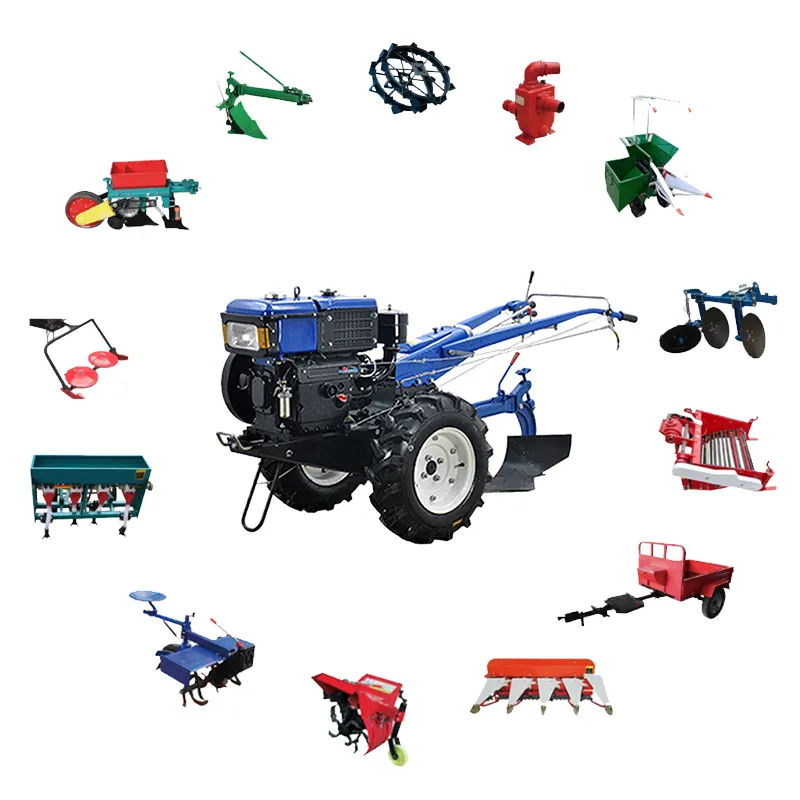 22hp hand walking mini tractors with double share plough / Disc plough for Tilling and harvesting