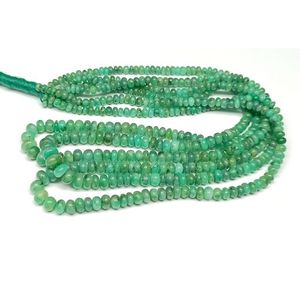 Esmeralda Natural facetada 2X5MM cuentas de piedra verde 14 pulgadas cuentas sueltas pulsera corte suave patrón redondo Unidad de hebra - Product Image 2