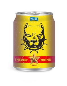 Boisson énergisante certifiée HACCP HALAL ISO de 250 ml en canette en aluminium avec carbonate, inositol, stimulant énergétique et anti-stress, couleur fruit - Product Image 3