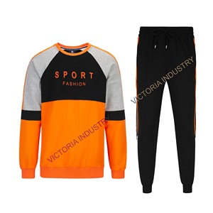 Venta al por mayor de fábrica de alta calidad logotipo personalizado 2 piezas Slim Fit algodón liso Jogger chándales chándal XL Fleece Plus impreso - Product Image 1