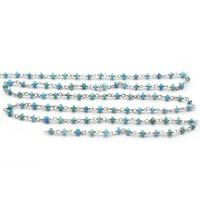 Chaîne de chapelet en fil plaqué or 18 carats et argent sterling 925, avec perles de turquoise Kingman facettées en forme de rondelle, pour la fabrication de bijoux