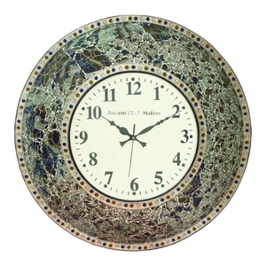 Hot Sell Elegant Mosaic Handmade Wall Clock Home Decor Premium Luxury Mosaic Mirror <b>Glass</b> Wall Clock - Product Image 1