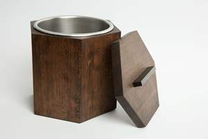 Stainless Steel Double Wood Ice Bucket with Handle and Wood Beverage <b>Party</b> Ware Ice Bucket Bar for Hotel Use - Product Image 5