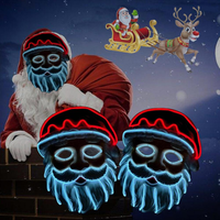 Masque d'halloween LED pour noël, masque de fête, noël, boule lumineuse, masque du nouvel an, Cosplay, Festival