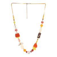 Collier en chaîne de perles facettées en agate colorée faites à la main de haute qualité, enveloppé de tissu, bijou statement, cadeau pour enfants