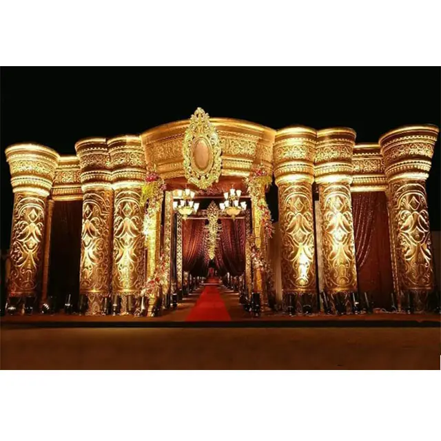 Yıldız düğün büyük Fiber sahne lüks düğün tasarımcısı elyaf sahne seti taç tarzı sahne düğün dekorasyon için