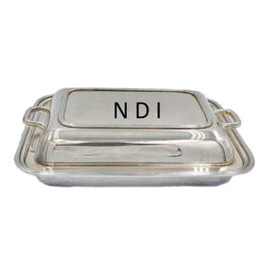 Bandeja de Servicio con Acabado Plateado, Estilo Lujoso, Forma Ovalada Decorativa para Servir Aperitivos o Cena, con Borde Decorativo - Product Image 4