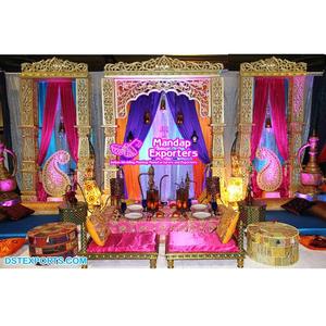 Moroccan <b>Mehndi</b> Stage Props & <b>Decoration</b> Traditional Theme <b>Mehndi</b> Function <b>Decoration</b> Punjabi Sikh Wedding Bangle Ceremony Stage - Product Image 1