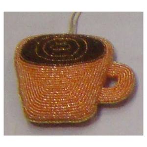Cup Shape Christmas Hanging Ornament With Beaded Work - Product Image 1