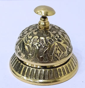 Round Table Bell Solid Antique Brass <b>Desk</b> of Office Bell Brass Polished Functional School Bell Decor - Product Image 5