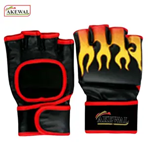 Guanti da presa mezze dita logo personalizzato guanti MMA dal tuo design