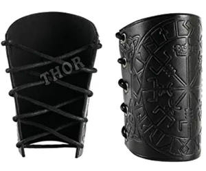 Armure en cuir médiéval, armure de bras, couleur noire, gants de chevalier, armure de guerrier - Product Image 5