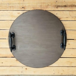 Mesa de centro de madera decorativa, bandeja para servir, decoración de boda para el hogar, precio de fábrica, nuevo diseño, bandeja elegante con mango de Metal - Product Image 1