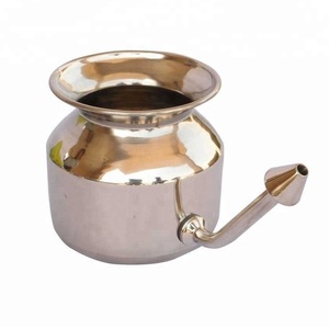El último kit Jala Neti de acero inoxidable puro 400ml clínicamente higiénico Neti Pot Yoga uso cuidado de la salud suministro de proveedor indio - Product Image 3
