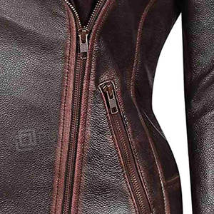 แจ็กเก็ตหนัง PU ของผู้หญิง2024ทำจากผ้าฝ้ายถักย้อมสีและระบายอากาศได้ไซส์ XL - Product Image 3