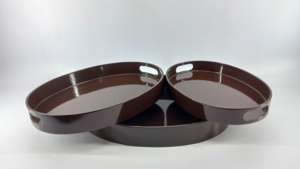 Bandeja Redonda de Madera 100% Natural de Nuevo Diseño, Acabado Pulido Ecológico para Uso en Cocina y Restaurante - Product Image 3